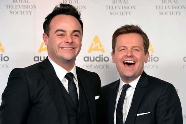 Anthony McPartlin (left) was seen for the first time since his stint in rehab