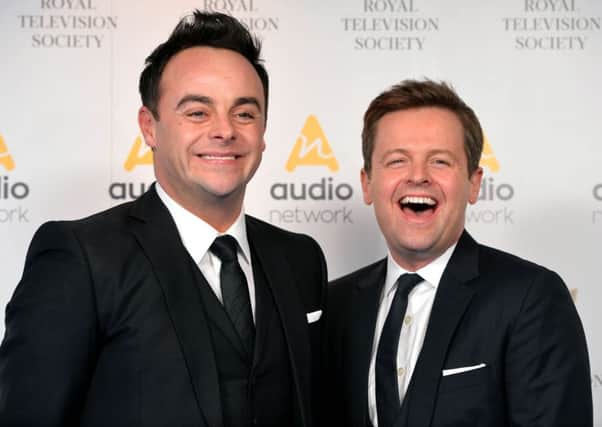 Anthony McPartlin (left) was seen for the first time since his stint in rehab