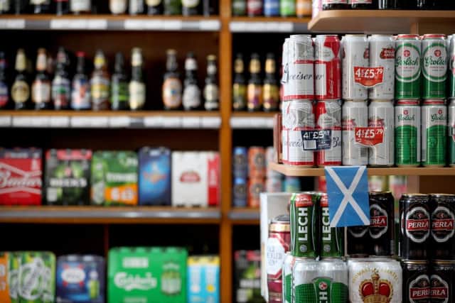 Alcohol for sale in an Edinburgh off-licence as Scotland has become the first country in the world to introduce minimum unit pricing for drinks. Picture; PA