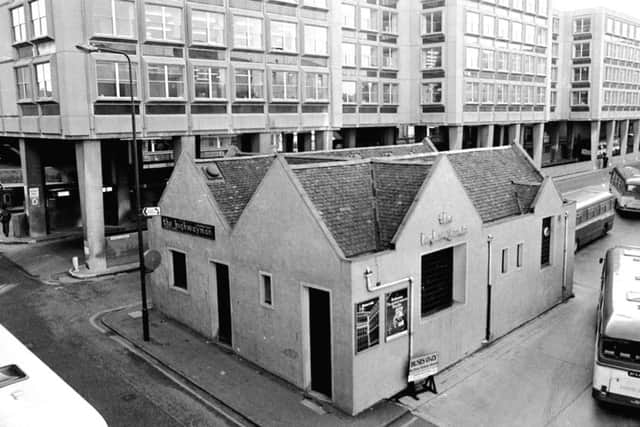 Exterior of The Highwayman lounge bar at St Andrew Square bus station, January 1978. Picture: TSPL