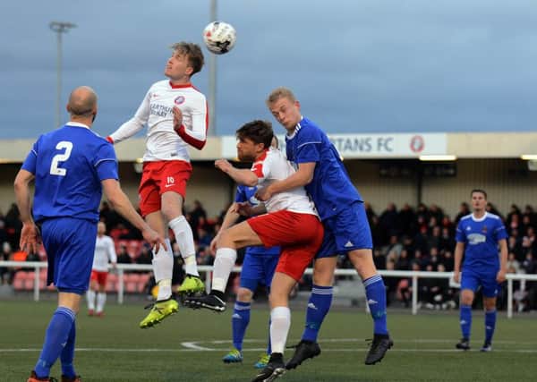Jamie Dishington netted for Spartans in the 2-1 win over Cove. Pic: Jon Savage