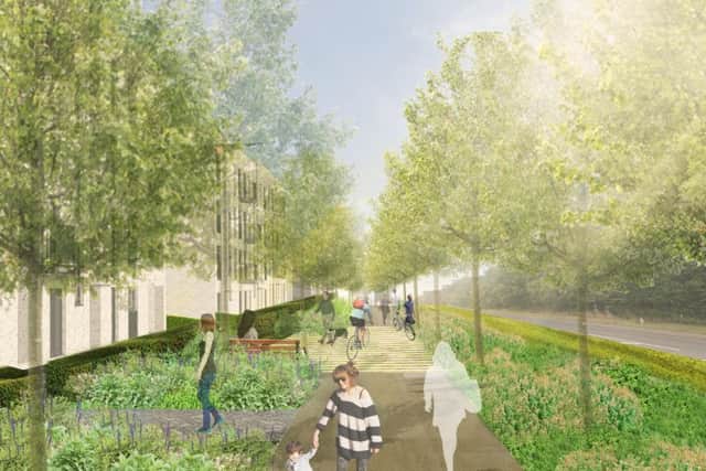 Developers CALA and David Wilson homes say a 20-metre wide 'green corridor' will provide greater access for cyclists and pedestrians