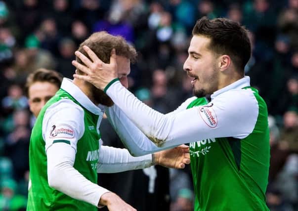 Jamie Maclaren, right, and Martin Boyle, left, could be team-mates with Australia. Pic: SNS