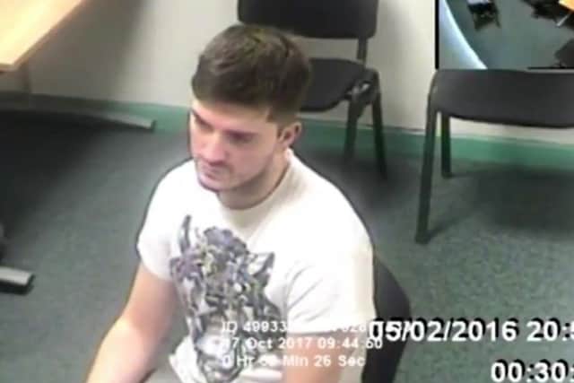 Daryll Rowe, 26, during a police interview where he denied having HIV in Sussex. He pled guilty in High Court in Edinburgh