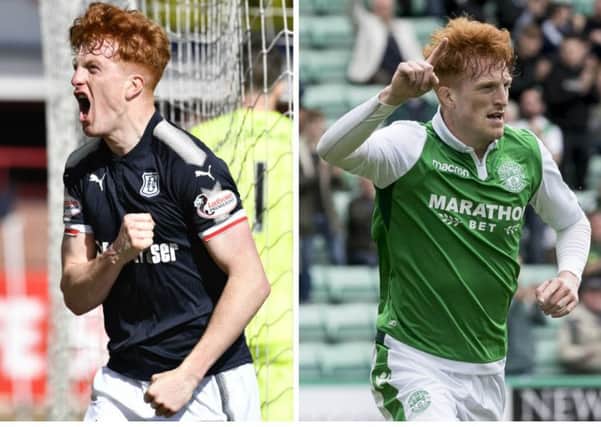 Simon Murray, currently on loan at Dundee from Hibs, is still in the dark regarding his future at Easter Road. Pictures: SNS Group