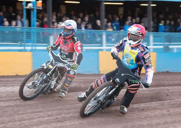 Monarchs top scorer Ricky Wells leads Panthers top scorer Scott Nicholls. Pic: Ron MacNeill