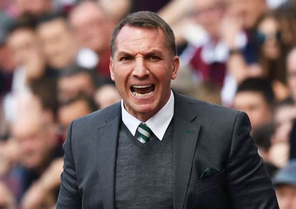Celtic manager Brendan Rodgers on the touchline at Tynecastle. Picture: SNS