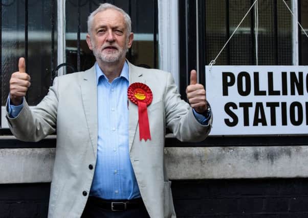Jeremy Corbyn casting his vote in last week's local council elections. Picture: Getty