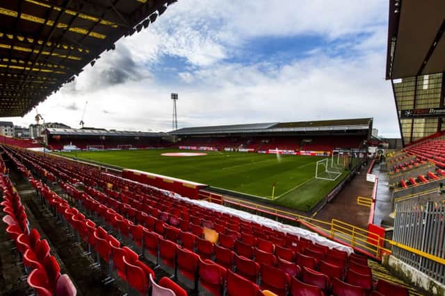 Six people were refused entry to the stadium, while a further three were ejected from Pittodrie during Saturday's goalless draw.