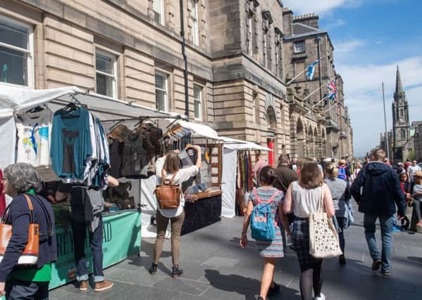 Market Trader Stalls on the Royal Mile. Picture: Ian Georgeson