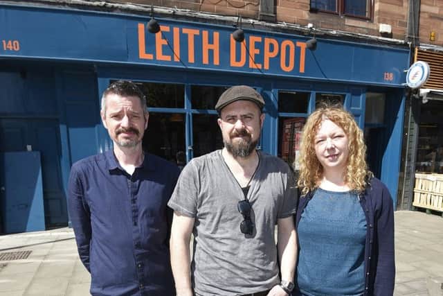 Leith Depot owners Pete Mason, Paddy Kavanagh and Julie Carty. Picture: Greg Macvean