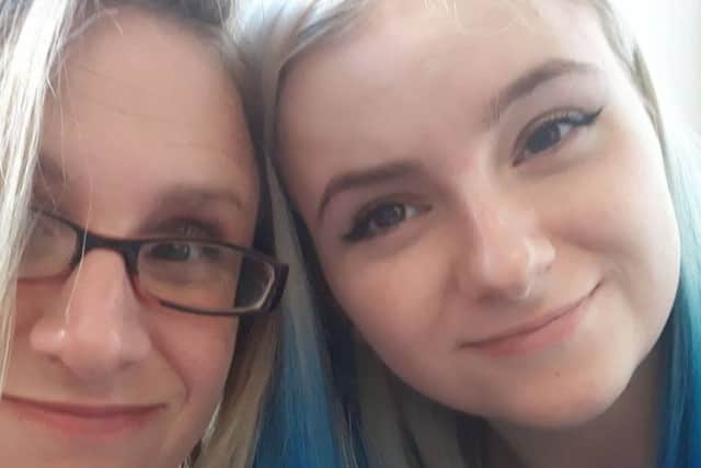 Jamie Prescott, 42, with daughter Ellie, ten was left with severe burns from the school craze. Picture; SWNS