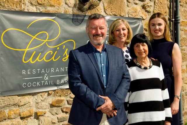 Jim Toye, Louise Toye, Christina Demarco and Luci Toye at "Luci's", a family-run restaurant that is opening soon in Lasswade High Street