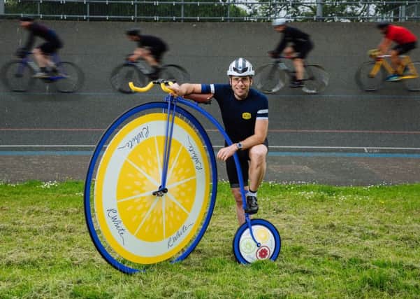 Record-breaking long-distance cyclist Mark Beaumont prepares to take on the R.Whites Lemonade Penny Farthing One Hour World Record next month at the World Cycling Revival festival. Pic: Ben Queenborough