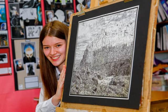 Penicuik High S5 pupil Erin Scratcherd who won 1st prize in the intermediate category of this years's RSA School's Art Award