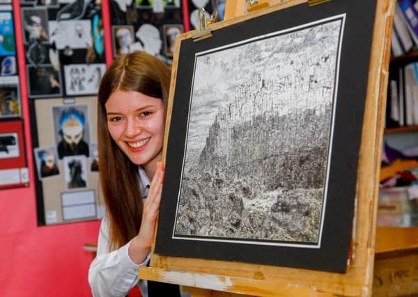 Penicuik High S5 pupil Erin Scratcherd who won 1st prize in the intermediate category of this years's RSA School's Art Award