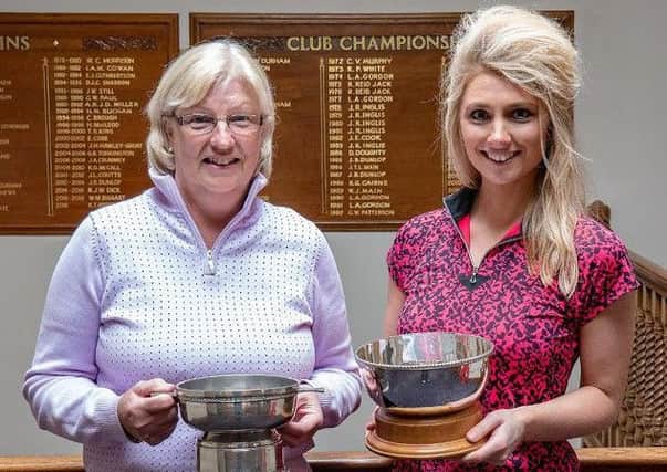 East Lothian Ladies' champion Jill McNicoll, right, with Handicap Quaich winner June Elliott