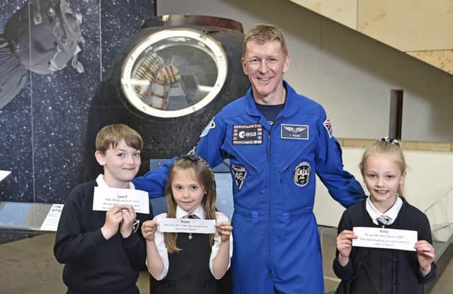 Tim Peake's Spacecraft will be open to the public until 4th August 2018.

P3 pupils from Dunipace Primary School near Falkirk helped with the unveiling. Picture: Neil Hanna