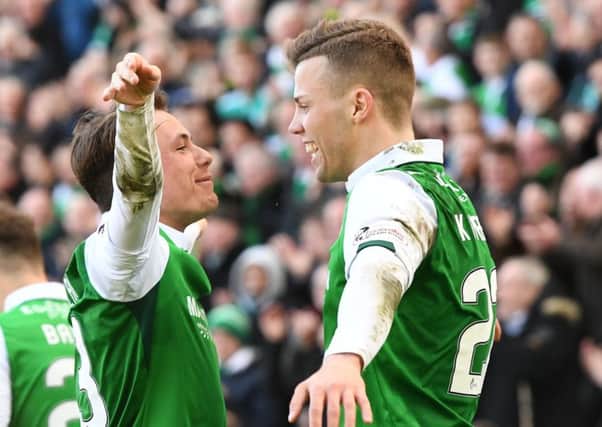 Scott Allan and Florian Kamberi flourished during their spell at Hibs. Pic: SNS