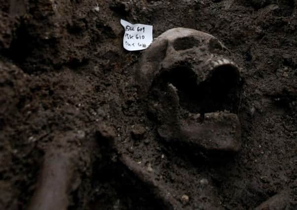 Archaeologists found the remains of more than 330 skeletons after the ancient burial ground was discovered in Perth. PIC: Cascade News.