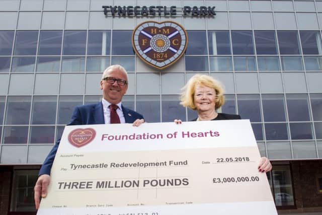 Foundation of Hearts chairman Stuart Wallace with Hearts owner Ann Budge