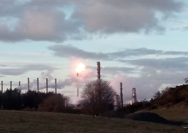 Flaring at Exxon Mobil in Fife, March 2018 (Pic: FFP) More flaring was reported at the weekend