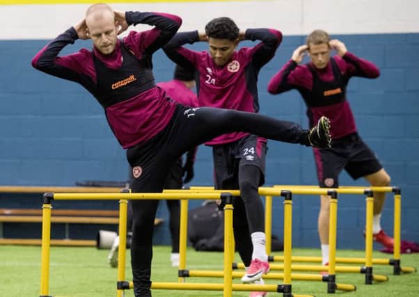 Steven Naismith and Demi Mitchell train at the Oriam earleir this year. Picture: SNS Group