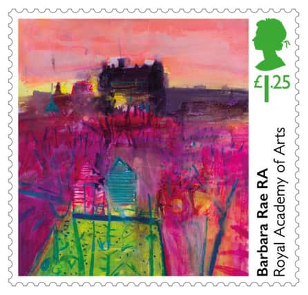 Barbara Rae's commissioned original artwork stamp to mark the 250th anniversary of the founding of the Royal Academy of Arts