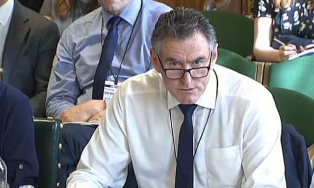 Ross McEwan, RBS Chief Executive giving evidence to the Scottish Affairs Committee on the banks plans to close more than 50 branches in Scotland.