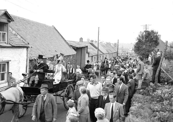 The  Gypsy King crowning celebrations at Kirk Yetholm in the Borders, where a large number of travellers have traditionally lived. 1959. PIC: TSPL.