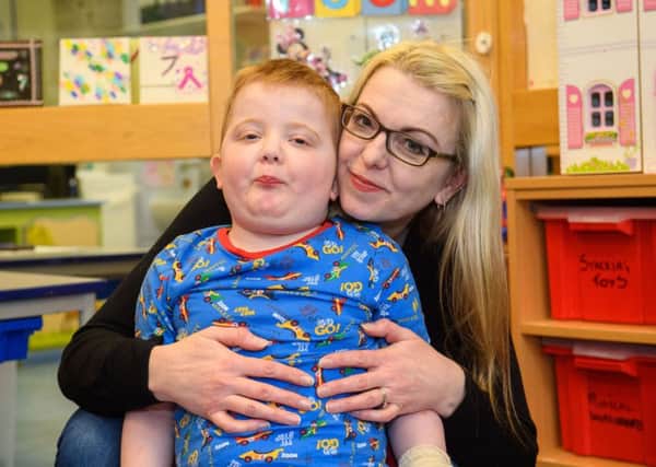 Karen Gray at the Sick Kids with her son Murray Gray aged five who suffers from a rare form of epilepsy. Picture: Ian Georgeson