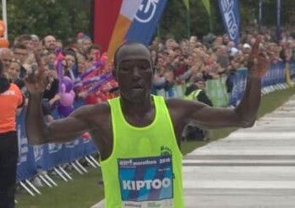 Joel Kipkemboi Kiptoo was the first man to cross the line
