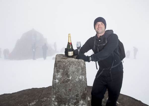 John Edmond from East Lothian climbed Ben Nevis to toast his EuroMillions win. Picture: Central Scotland News Agency