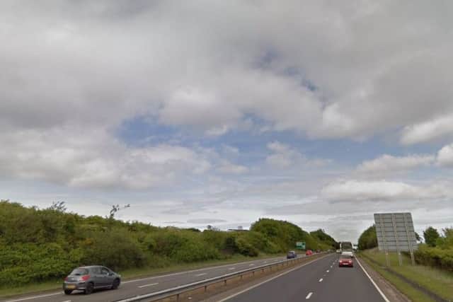 The A92 was closed in both directions last night. Picture: Google Maps