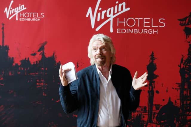 Sir Richard Branson during the Virgin Hotels groundbreaking event at India Buildings, Edinburgh. Picture; PA