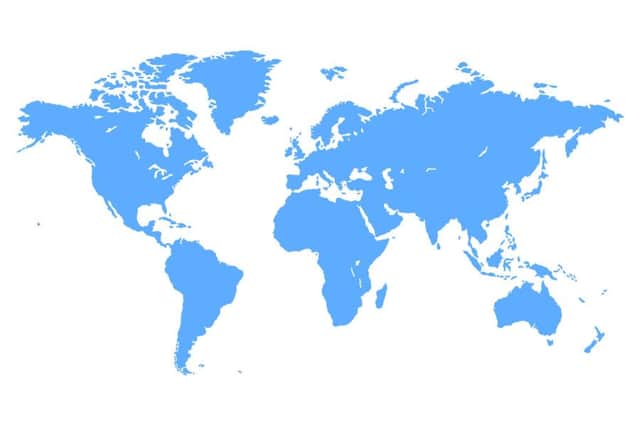 High quality Blue simple vector map of the world