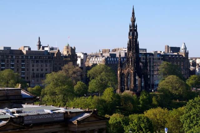 A stretch of Princes Street has been cordoned off due to an incident at the Scott Monument
