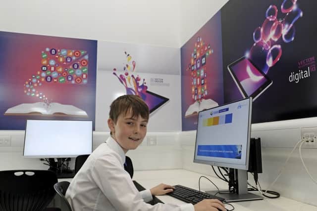 Lewis Letchford, a digital champion at the new Newbattle High School.