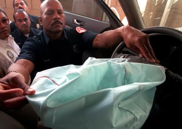 A deflated airbag (Picture: LA Times via Getty)