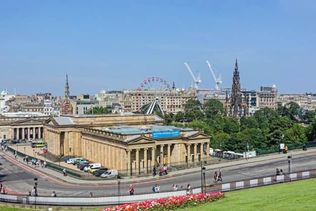 The National Gallery of Scotland and the Royal Scottish Academy viewed from The Mound