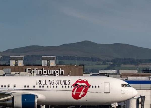 The Rolling Stones plane in Edinburgh. Picture; Dennis Penny