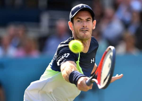 Andy Murray in action against Nick Kyrgios, his first match since last year's Wimbledon. Picture: Glyn Kirk/AFP/Getty Images