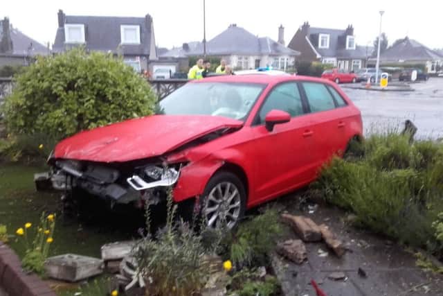 Martin and Muriel Aird got the shock of their lives when a red Audi car crashed into their garden