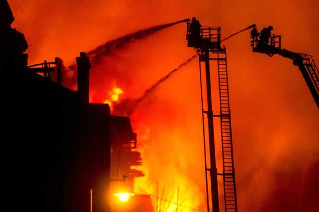 Firefighters tacke the devastating Glasgow School of Art blaze. Picture: John Devlin