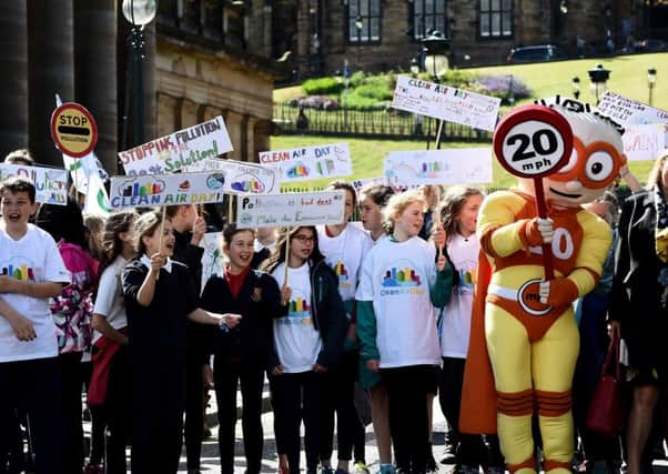 Roads were closed to mark 

Clean Air Day in Edinburgh city centre today. Picture: Lisa Ferguson