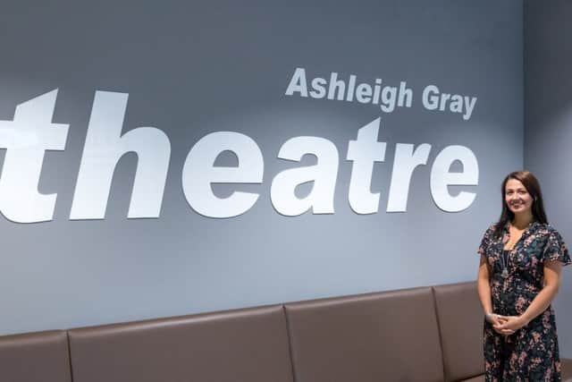 Ashleigh Gray returns home to see the new theatre in her name at the new Newbattle High School. Mark McGee Photography