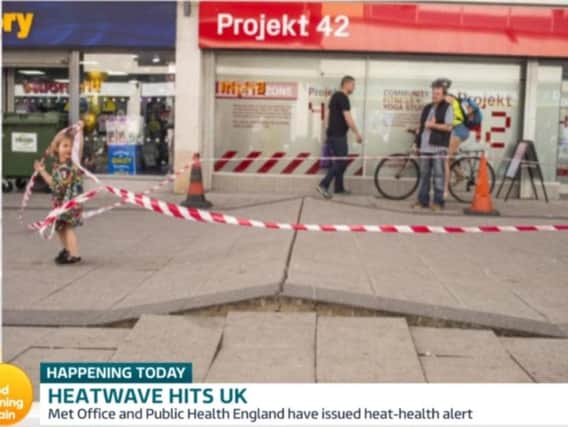 The cracked pavement was featured on ITV's Good Morning Britain (Photo: ITV)