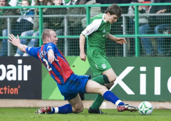 Paul Hanlon was drafted from the Hibs youth squad by Mixu Paatelainen to make his debut against Inverness Caley Thistle in 2008. Pic: SNS
