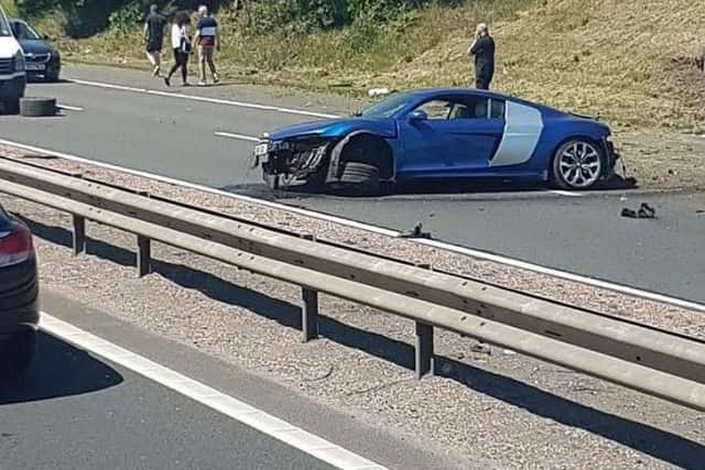 A picture shows the incident on the M8. Picture; Chris Van-Nuil
