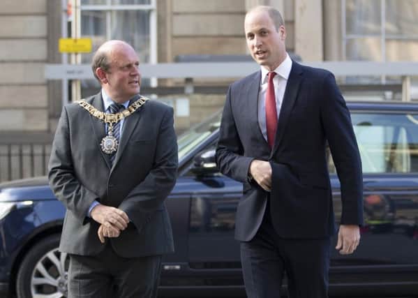 Prince William, Duke of Cambridge with the Lord Provost Frank Ross. Picture: Jane Barlow - WPA Pool/Getty Images